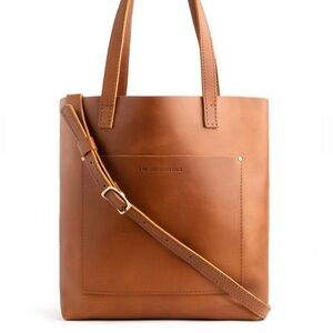 Portland leather goods crossbody tote Honey